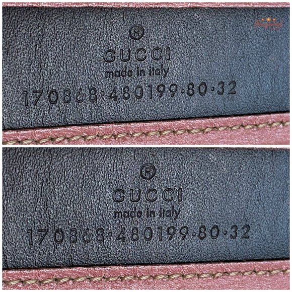 Authentic Gucci Pink Monogram Canvas Leather Gold Chain Buckle Belt Size 80/32 - Picture 7 of 14